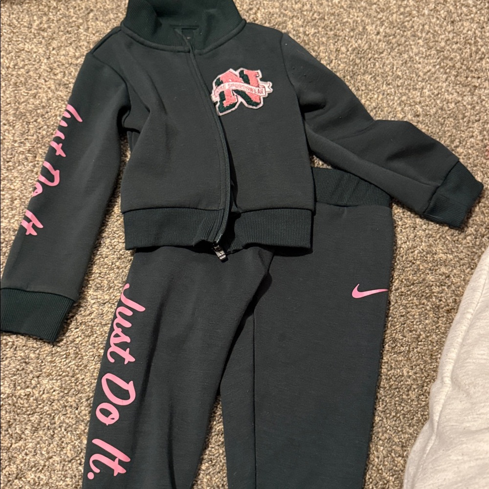 Nike Black Tracksuit with Pink Accents